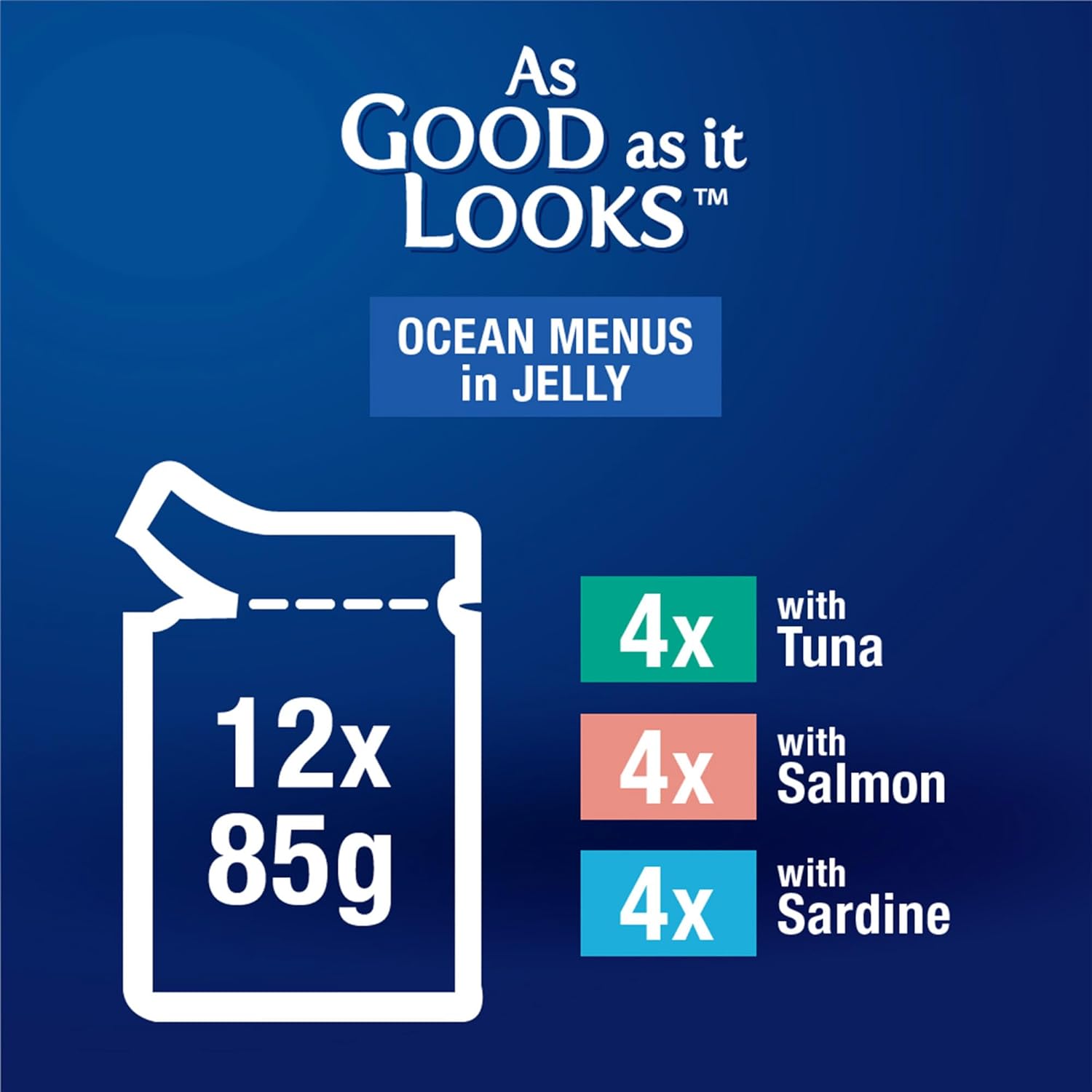 Purina Felix As Good As It Looks Cat Wet Food Ocean Menu in Jelly 85g Pack of 12