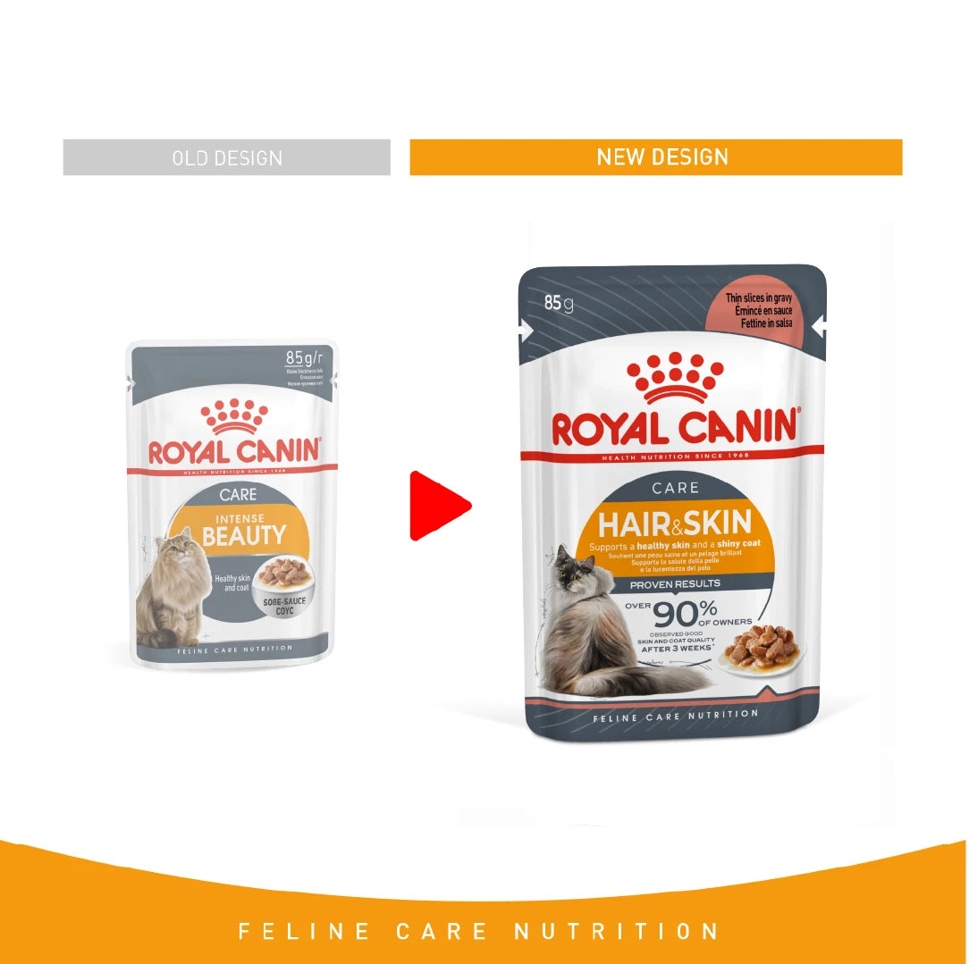 Royal Canin Hair & Skin Gravy (Wet Food - Pouches) 12 x 85 g