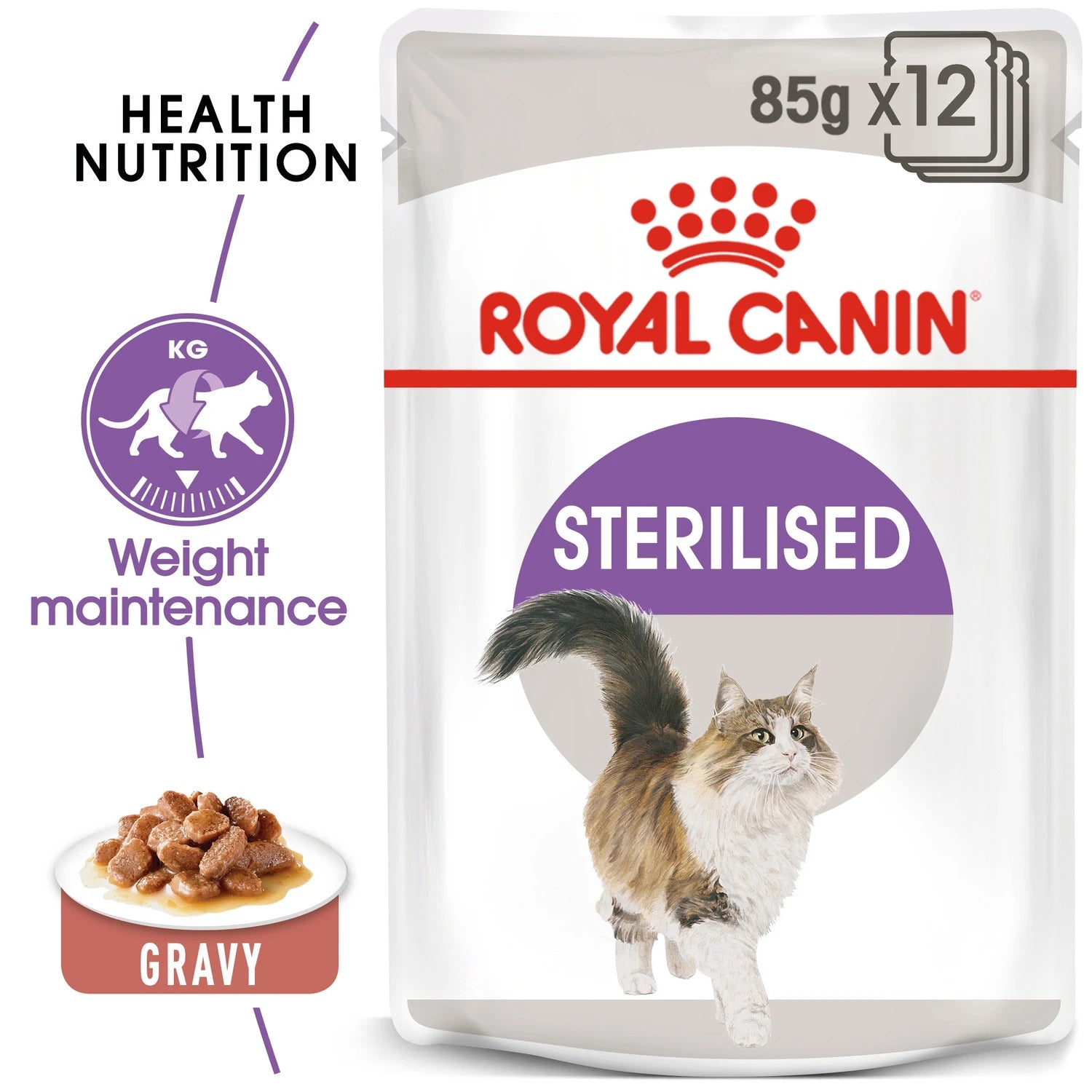 Royal Canin-Sterilised Gravy (Wet Food - Pouches)12x85g